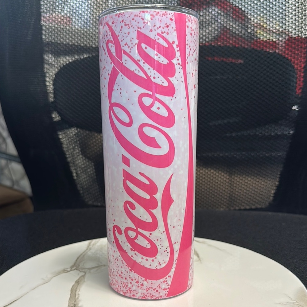 Coca-Cola Pink and White Speckled Tumbler